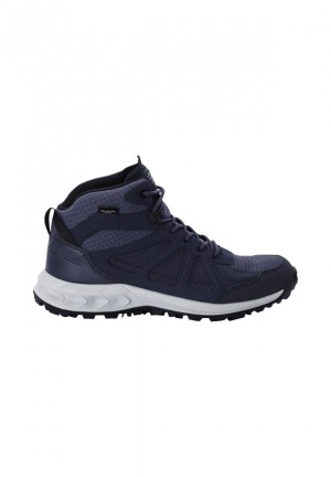 Navy Jack Wolfskin Woodland 2 Texapore Mid Women Hiking Shoes | 70919414
