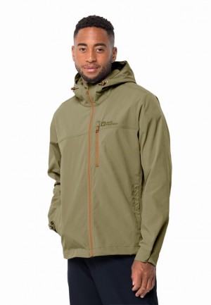 Olive Jack Wolfskin Desert Wind Men Jackets | 73676849
