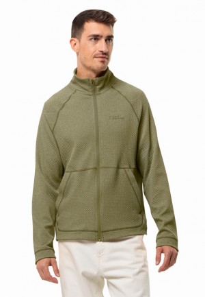 Olive Jack Wolfskin Fernweh Men Fleece Jackets | 48413164