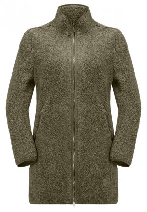 Olive Jack Wolfskin High Curl Women Coats | 65523895