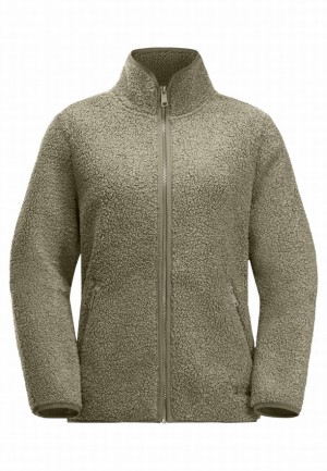 Olive Jack Wolfskin High Curl Women Fleece Jackets | 18922693