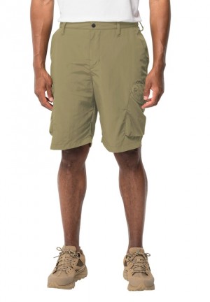 Olive Jack Wolfskin Kalahari Cargo Men Shorts | 21364167