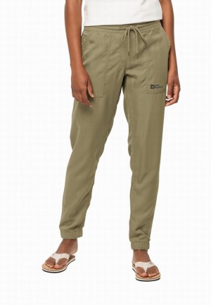 Olive Jack Wolfskin Mojave Women Pants | 19014905