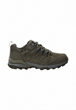 Olive Jack Wolfskin Refugio Texapore Low Women Hiking Shoes | 20231800