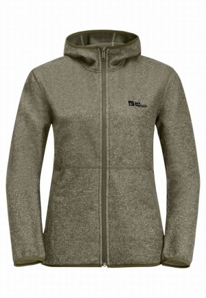 Olive Jack Wolfskin Tannenspur Women Fleece Jackets | 95804847