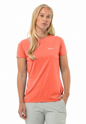 Orange Jack Wolfskin Prelightrail Women T Shirts | 30394288