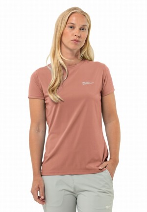 Pink Jack Wolfskin Prelightrail Women T Shirts | 71545103