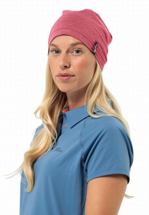 Pink Jack Wolfskin Travel Men Beanie | 57518339