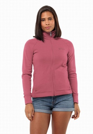 Pink Jack Wolfskin Waldsee Women Fleece Jackets | 16477254