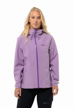 Purple Jack Wolfskin Highest Peak 3l Women Rain Jackets | 38550290