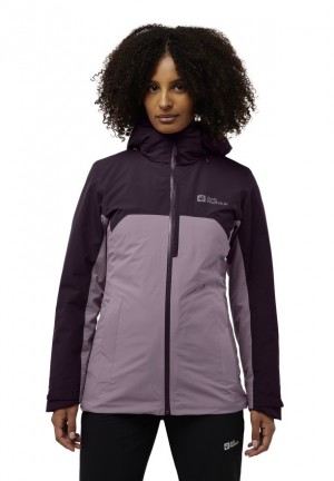 Purple Jack Wolfskin Hunberg 3in1 Women Jackets | 20500014