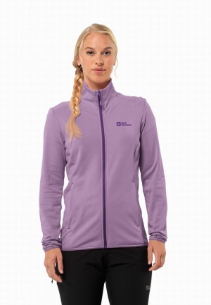 Purple Jack Wolfskin Kolbenberg Fz Women Fleece Jackets | 79875521