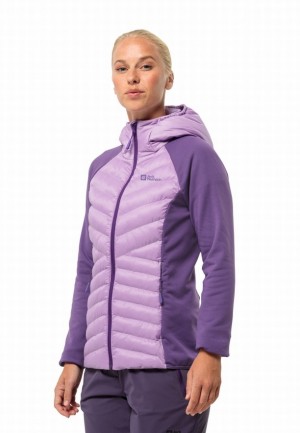 Purple Jack Wolfskin Routeburn Pro Hybrid Women Jackets | 83610197