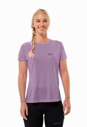 Purple Jack Wolfskin Vonnan S/s Women T Shirts | 30962778