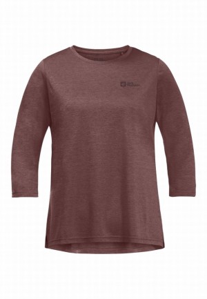 Red Jack Wolfskin Crosstrail 3/4 Women T Shirts | 76394321