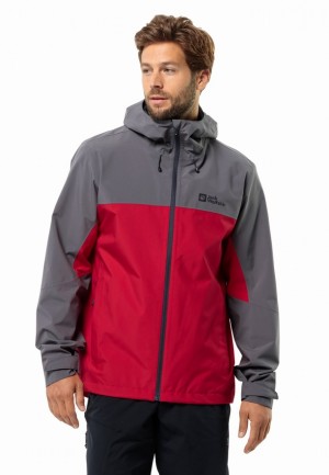 Red Jack Wolfskin Feldberg Hoody Men Rain Jackets | 29796367