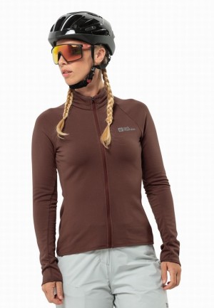 Red Jack Wolfskin Gravex Thermo Fz Women Fleece Jackets | 82989670