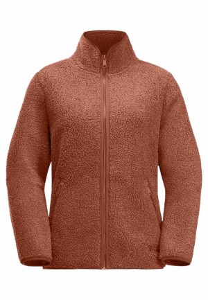 Red Jack Wolfskin High Curl Women Fleece Jackets | 16575844