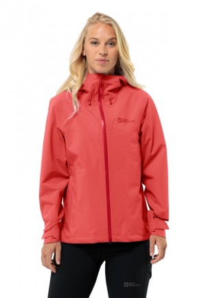 Red Jack Wolfskin Highest Peak 3l Women Rain Jackets | 79016930