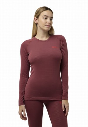 Red Jack Wolfskin Infinite Warm Ls Women T Shirts | 45023359