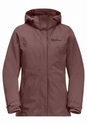 Red Jack Wolfskin Luntal 3in1 Women Jackets | 55381324