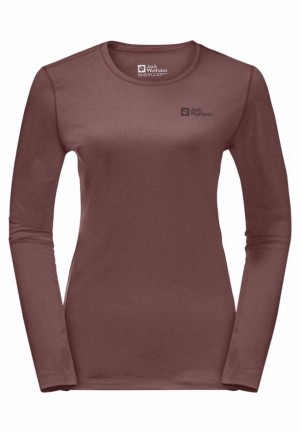 Red Jack Wolfskin Skyhermal L/s Women T Shirts | 38813148