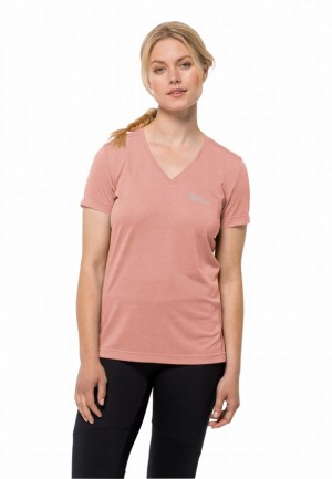 Rose Jack Wolfskin Crosstrail Women T Shirts | 86682604