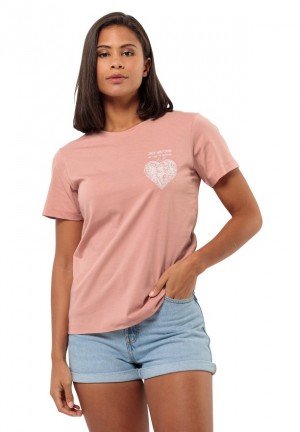 Rose Jack Wolfskin Discover Heart Women T Shirts | 42867994