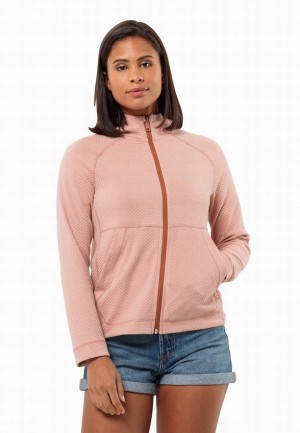 Rose Jack Wolfskin Fernweh Hooded Women Fleece Jackets | 21161448