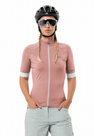 Rose Jack Wolfskin Gravex Fz S/s W Bike Women T Shirts | 97770400