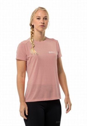 Rose Jack Wolfskin Vonnan S/s Women T Shirts | 37943546