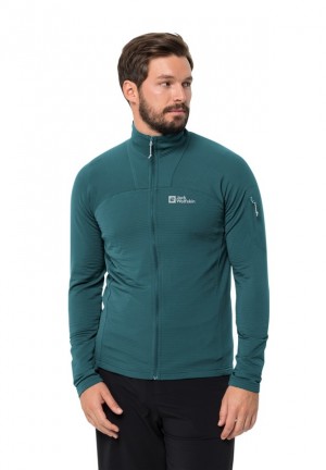 Turquoise Jack Wolfskin Prelight Fz Men Fleece Jackets | 82382908
