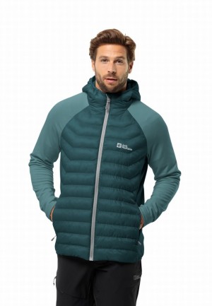 Turquoise Jack Wolfskin Routeburn Pro Hybrid Men Jackets | 76068486