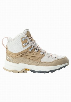 White Jack Wolfskin Cyrox Texapore Mid Women Hiking Shoes | 46174154