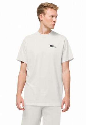 White Jack Wolfskin Essential Men T Shirts | 97887048