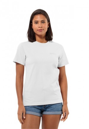 White Jack Wolfskin Essential Women T Shirts | 80617421