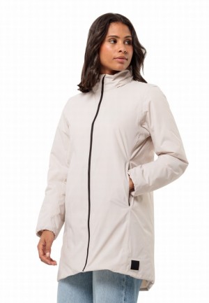 White Jack Wolfskin Textor Women Coats | 77825155