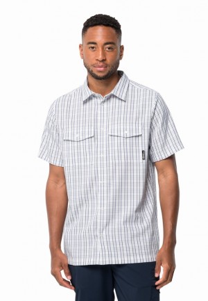 White Jack Wolfskin Thompson Men Shirts | 73597137