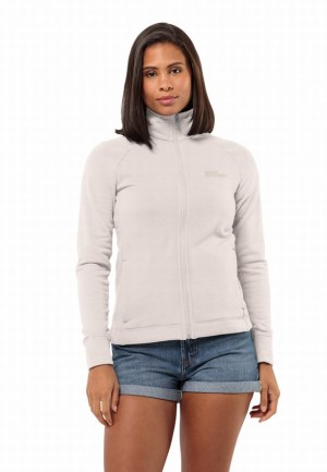 White Jack Wolfskin Waldsee Women Fleece Jackets | 76428411