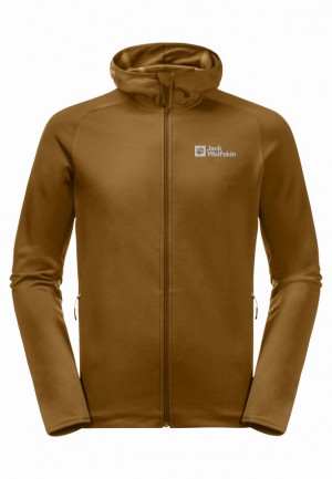 Yellow Jack Wolfskin Baiselberg Hooded Fz Men Fleece Jackets | 52507652