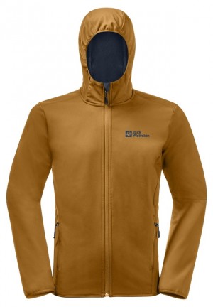 Yellow Jack Wolfskin Bornberg Hoody Men Softshell Jackets | 41515447