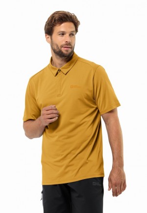Yellow Jack Wolfskin Delgami Men Polo Shirts | 67641188