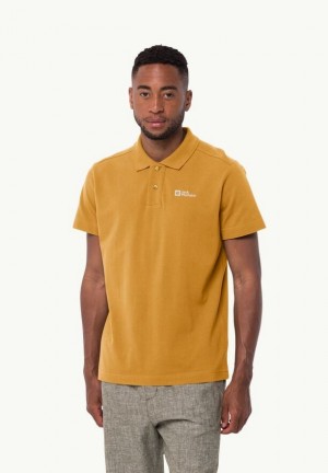 Yellow Jack Wolfskin Essential Men Polo Shirts | 95383416