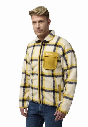 Yellow Jack Wolfskin Felslicht Check Men Fleece Jackets | 16790829