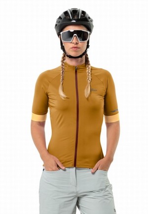 Yellow Jack Wolfskin Gravex Fz S/s W Bike Women T Shirts | 94012662