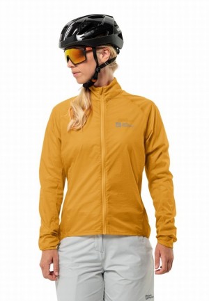 Yellow Jack Wolfskin Gravex Wind Women Softshell Jackets | 15086119
