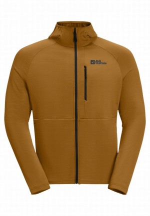 Yellow Jack Wolfskin Kolbenberg Hooded Fz Men Fleece Jackets | 90019652