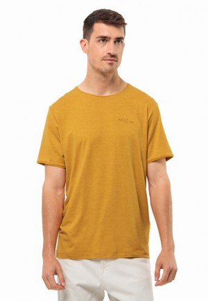 Yellow Jack Wolfskin Travel Men T Shirts | 67495631