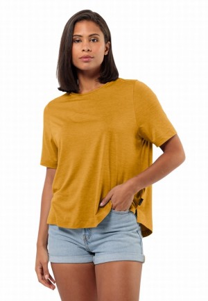 Yellow Jack Wolfskin Travel Women T Shirts | 42518773
