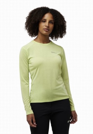 Yellow Jack Wolfskin Vonnan Ls Women T Shirts | 94403625